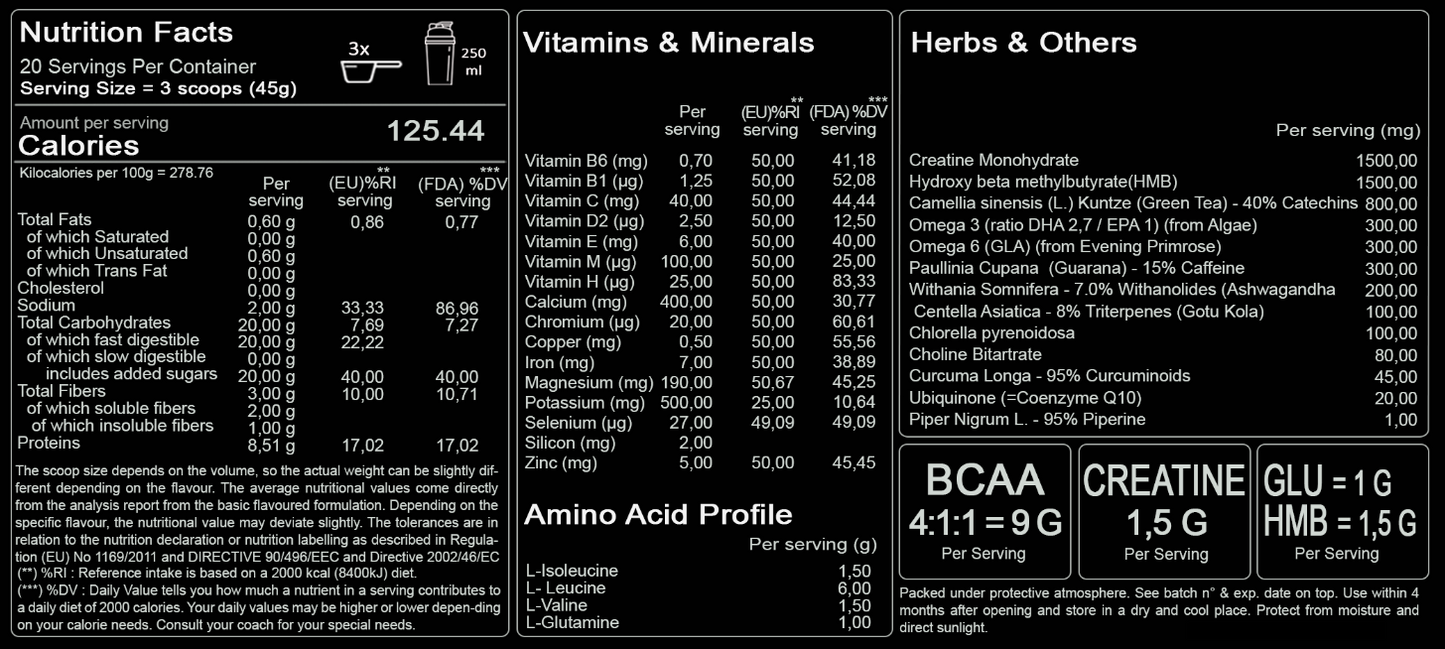 Booster de récupération BCAA Vegan Bio, The Healer, 907G, 20ports